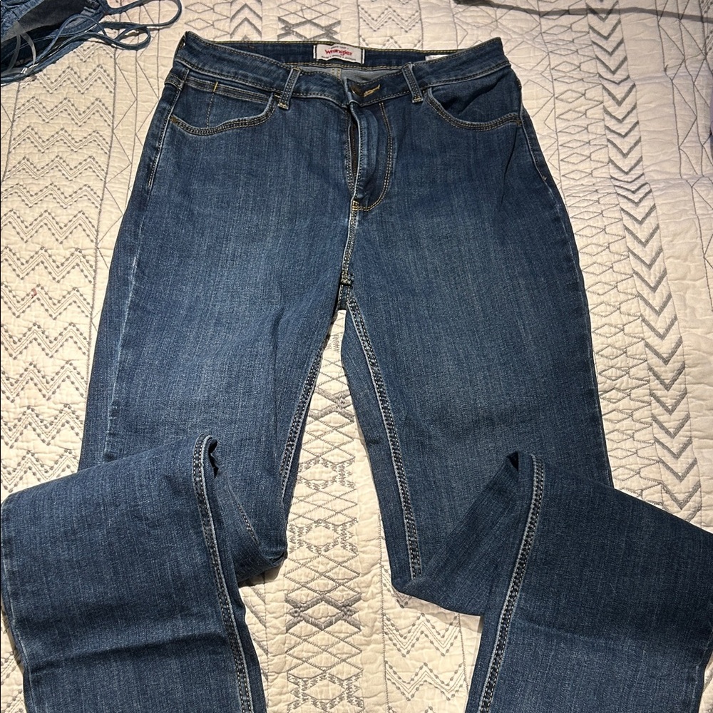 Wrangler Women's Dark Blue Denim Jeans - Picture 3 of 5